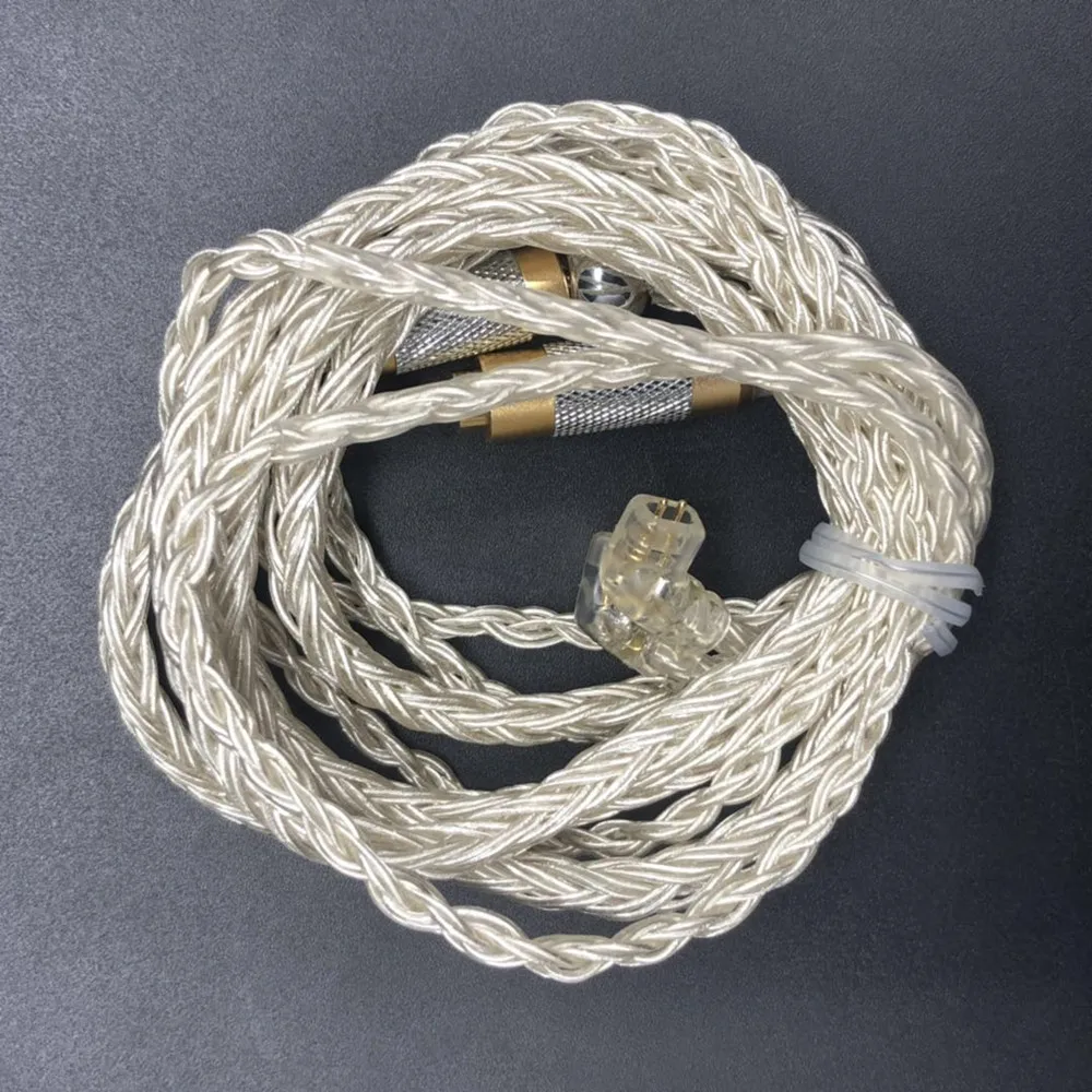 FENGRU DIY JCALLY Серебряный JC16 6N OFC 16 акций 480 ядер наушники Обновление кабель для Shure SE215 IE80 KZ ZST Pro ZSN ZS10 Pro ZSX