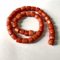 one strand orange red coral 6 10mm roundel barrel beads gem stone coral jewelry diy beads 15 5string