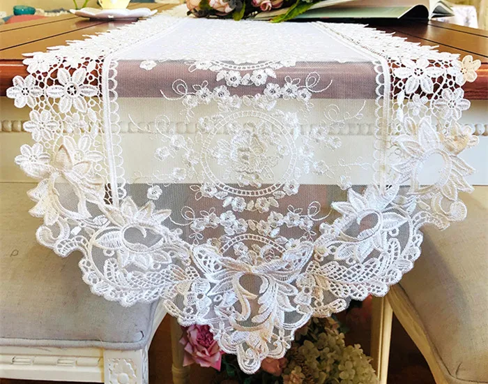as picture Proud Rose Европейский настольный флаг кружева настольная дорожка ткань чехол светильник золотой ТВ шкаф покрытие полотенце свадебное декоративное полотенце - Цвет: as picture