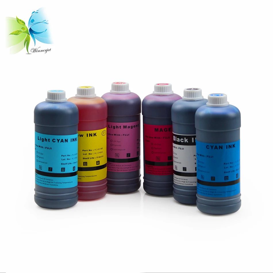 WINNERJET 1000 мл 6 видов цветов Набор для заправки чернил принтера Fuji DX100|dye ink|ink refill