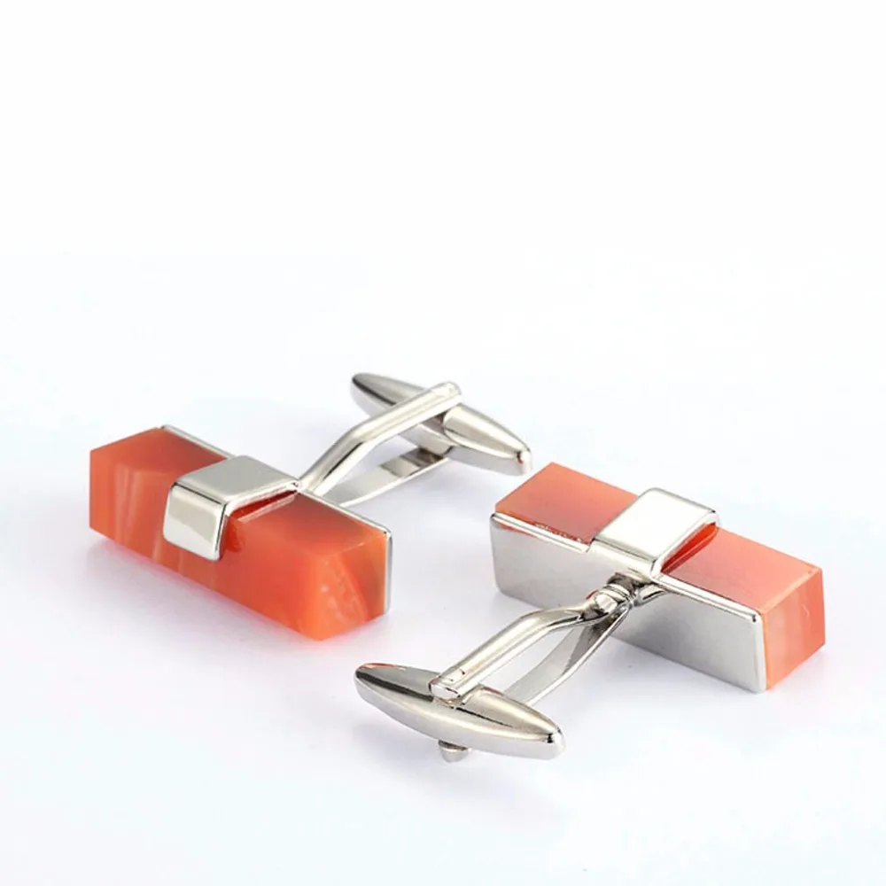 KBAP Red Carnelian Cufflinks for Men French Shirt Sleeve Button Cuff Links Wedding Favor Cufflink Link Fashion Jewelry | Украшения и