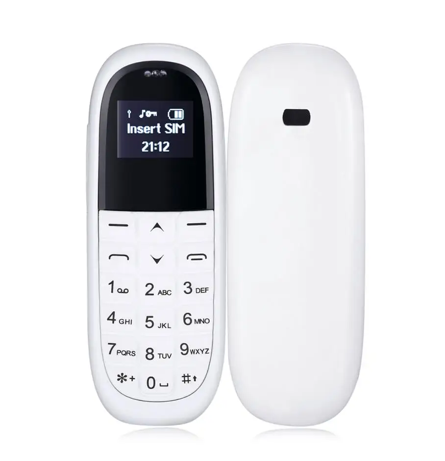 White AEKU KK1 Мини Сотовые телефоны беспроводные наушники bluebooth handsfree Bluetooth Dialer Magic Voice изменить детский мобильный телефон - Цвет: White