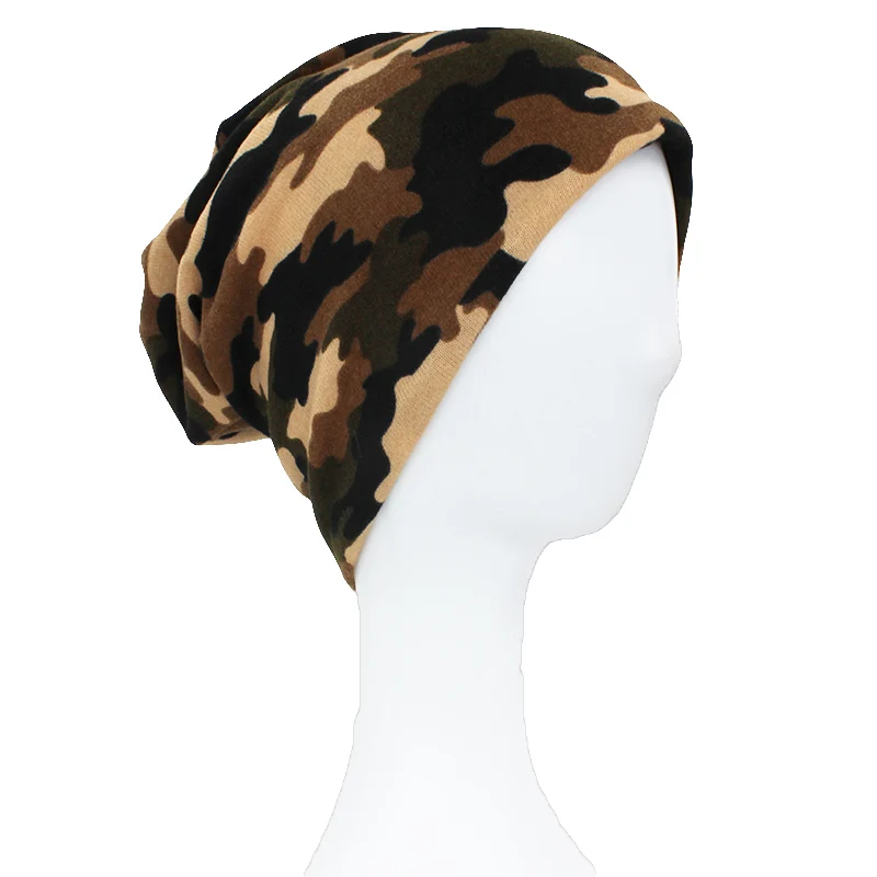 LOVINGSHA осень зима тонкий многофункциональный для женщин Skullies шапочки Камуфляжный дизайн шапки для мужчин Мода Feminino шарф HT110