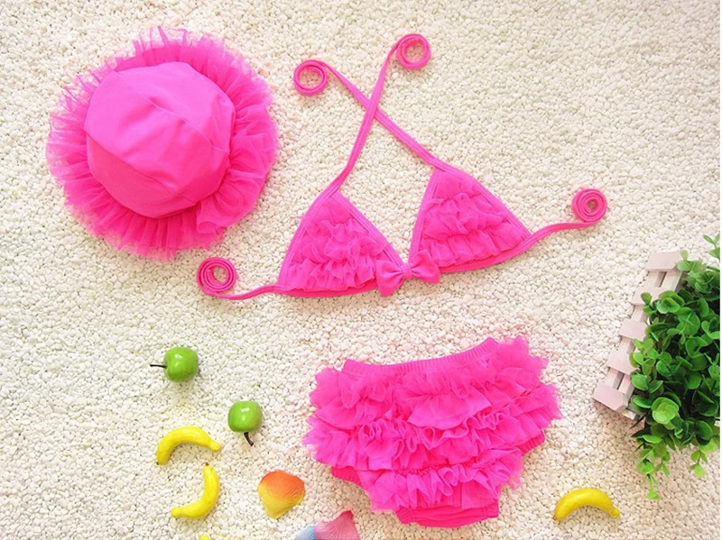 Новое поступление милый кружевной Детский комплект для маленьких девочек