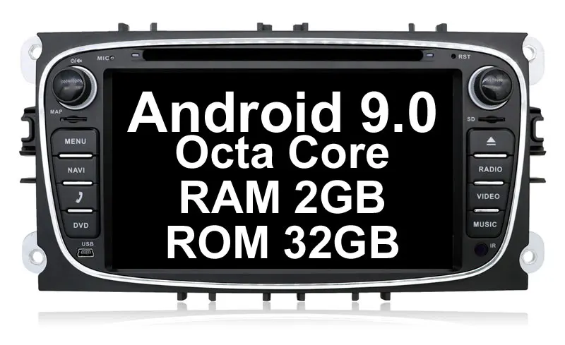 Android 9 32G Black Bosion Android 9,0 автомобильный мультимедийный плеер gps 2 Din PX6 автомобильный dvd для FORD/Focus/S-MAX/Mondeo/C-MAX/Galaxy wifi автомобильный Радио gps 4G64G - Цвет: Android 9 32G Black