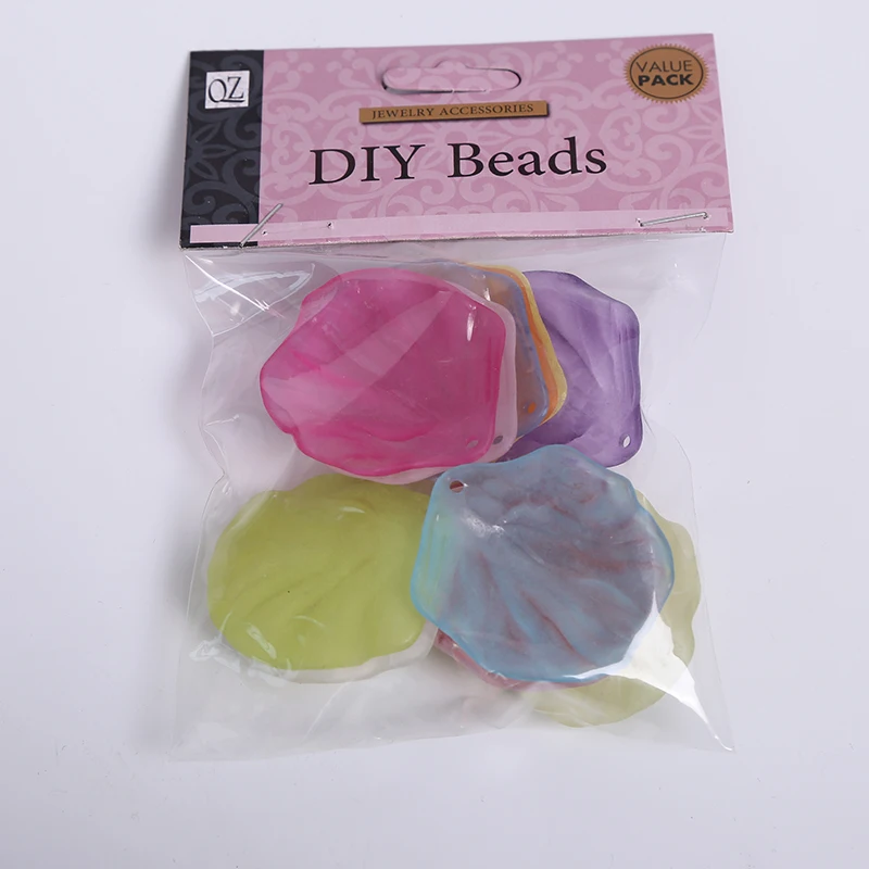 40*44 мм акриловые бусины сделай сам с лепестками цветов полупрозрачные тусклые