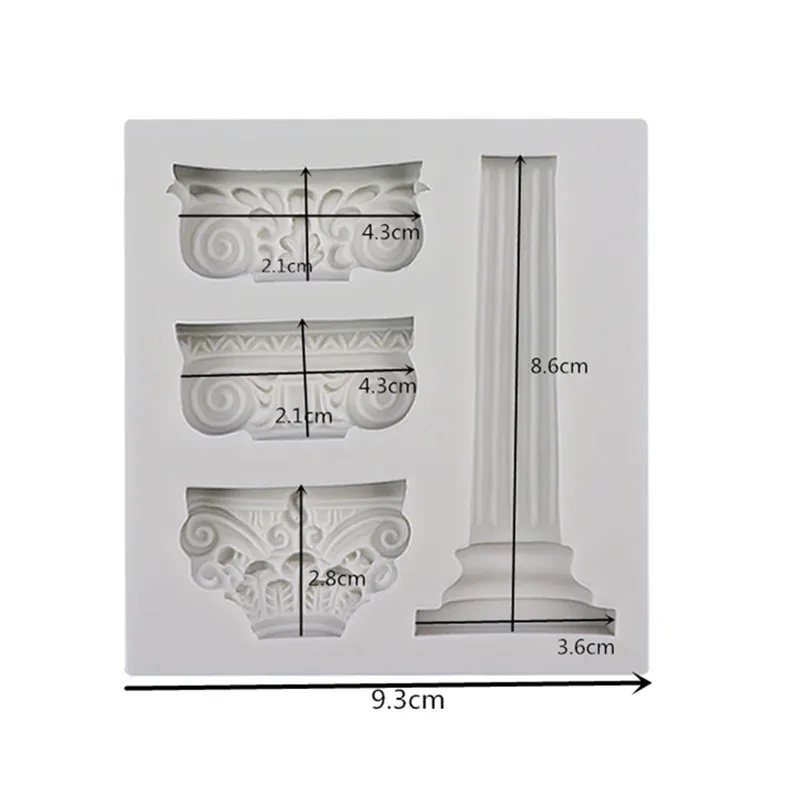 M156 European pattern retro European Roman column fondant cake mold silicone chocolate fudge dry Pez mold baking utensils - Цвет: M156