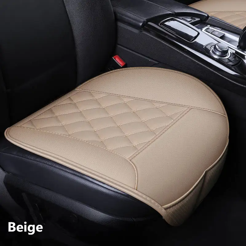 Beige 1 Pcs Подушка для автомобильного сиденья, Новая Кожаная подушка для сиденья без спинки, три комплекта дышащей нескользящей подкладки, четыре сезона - Название цвета: Beige 1 Pcs
