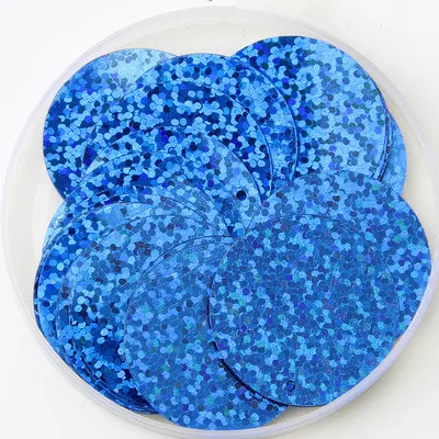 ISequins 30 мм 40 мм 50 мм блестки для Craft большие круглые Блестки блестка Lentejuelas с 1 боковое отверстие DIY швейная фурнитура - Цвет: Laser Dark Blue