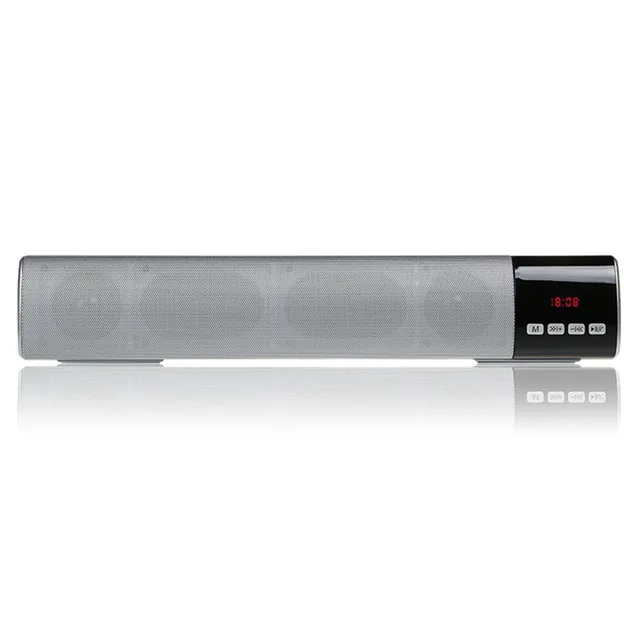 Gray Портативная Bluetooth Hi-Fi акустическая система беспроводной Саундбар 10 Вт ПК ТВ звуковая коробка сабвуфер Музыка MP3 плеер радио Бумбокс - Цвет: Gray