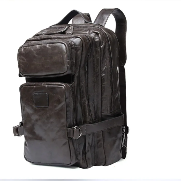 Мужские сумки на плечо из натуральной кожи цвета хаки Большой Вместительный