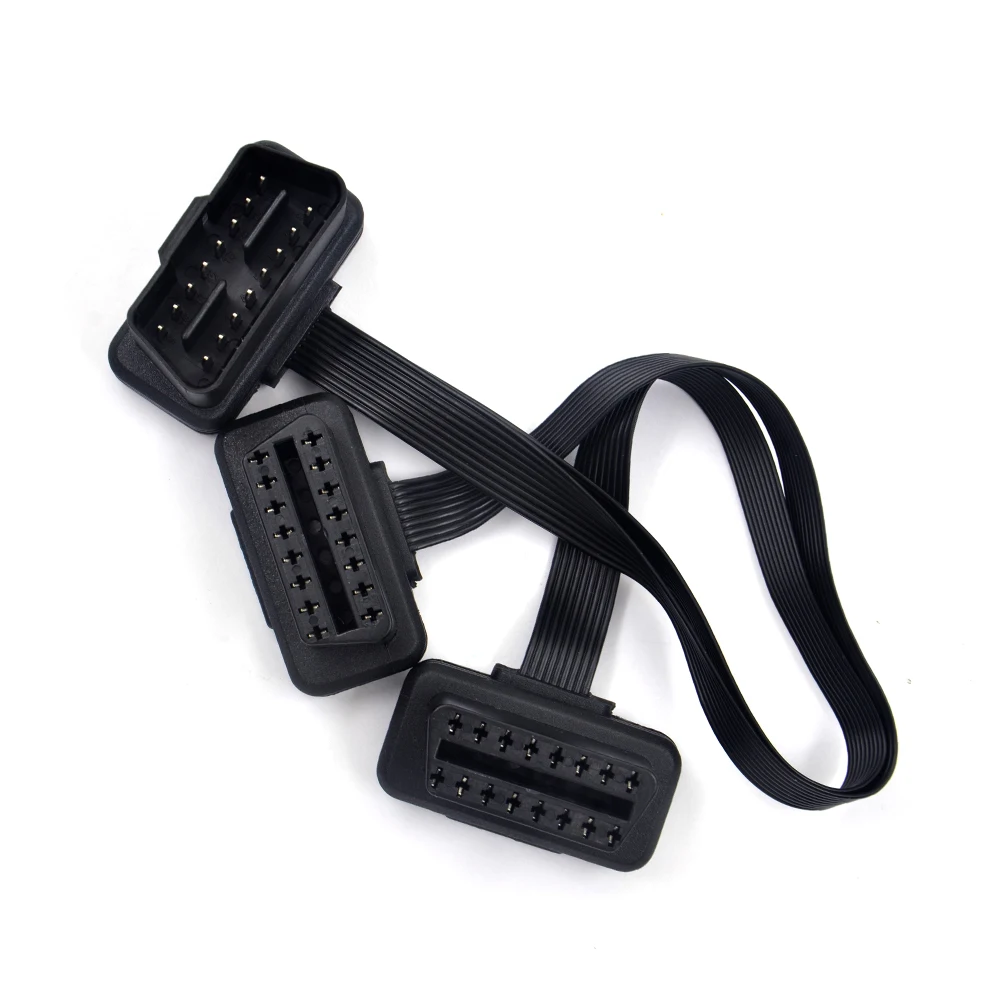 2018 ODB OBD2 кабель 16 Pin 1 штекер 2 гнездо OBD II разъем Диагностика расширения Бесплатная