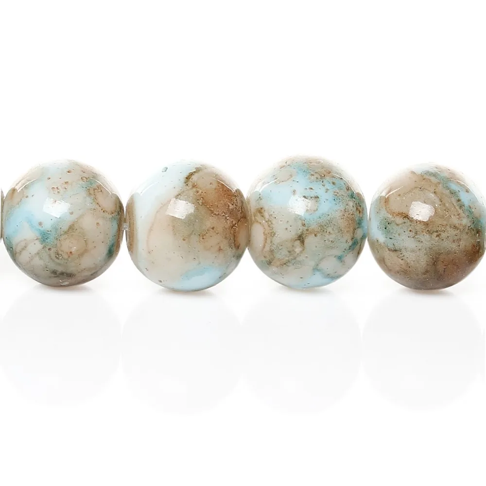 DoreenBeads разноцветные Круглые Стеклянные Бусины 10 мм (3/8 &quot) продаются в партии 158