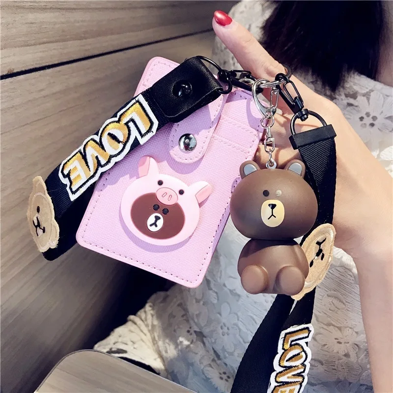 1 шт. kawaii корейский мультфильм Тоторо ID держатель для карт милые банковские кредитные карты пакеты на день рождения Рождественский подарок для девочек и мальчиков - Цвет: Style 2 Pink