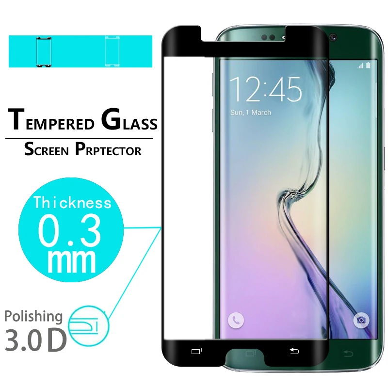 3D изогнутая закаленная стеклянная пленка с полным покрытием для Samsung S6 EDGE SM-G925F G9250