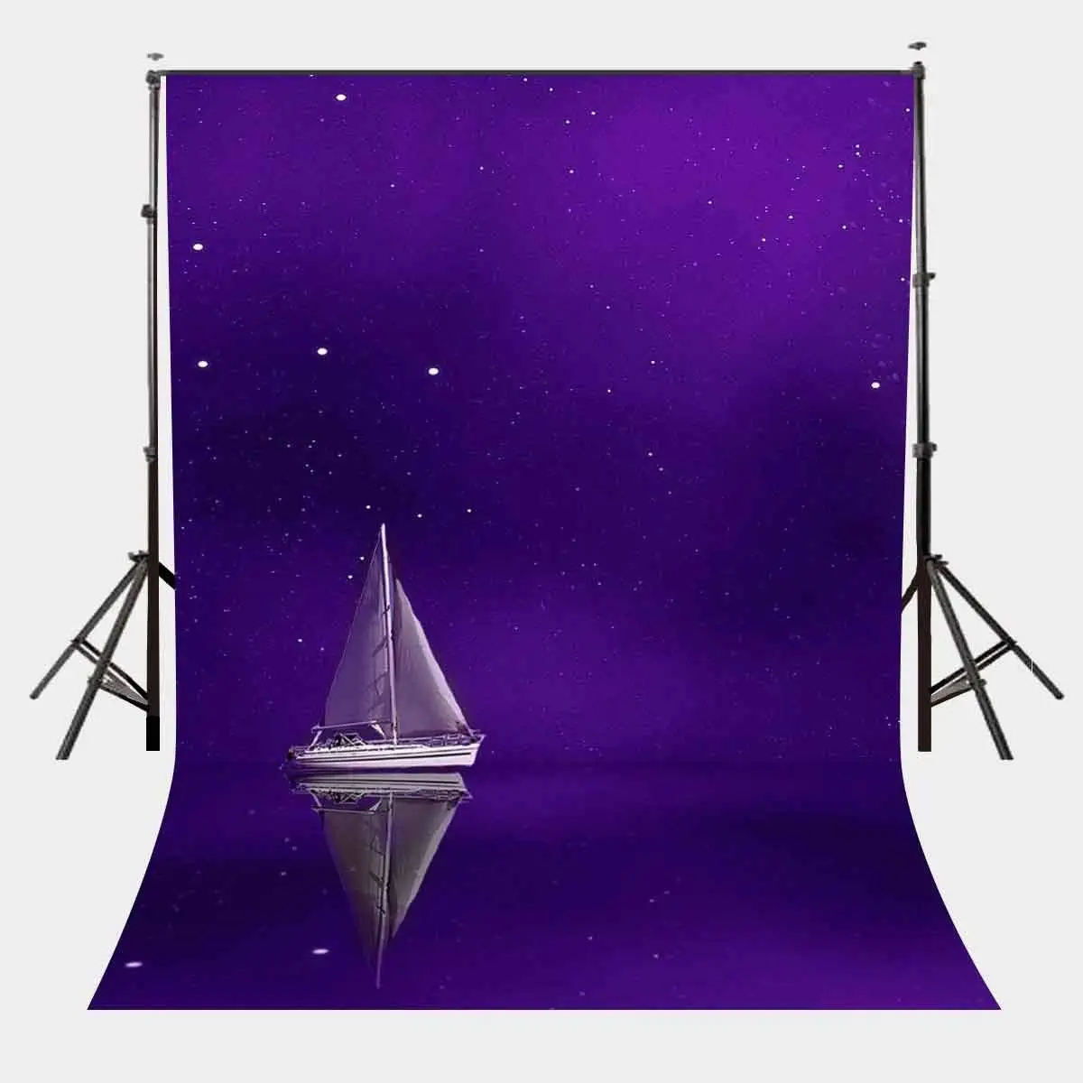 5x7ft парусный фоновая панель Лодка ультра Фиолетовое небо ночной вид фотография