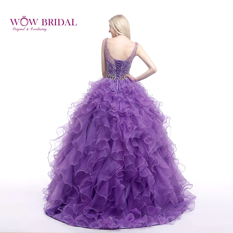 Wowbridal элегантное фиолетовое платье Кинсеаньера 2021 Совок с украшением в виде