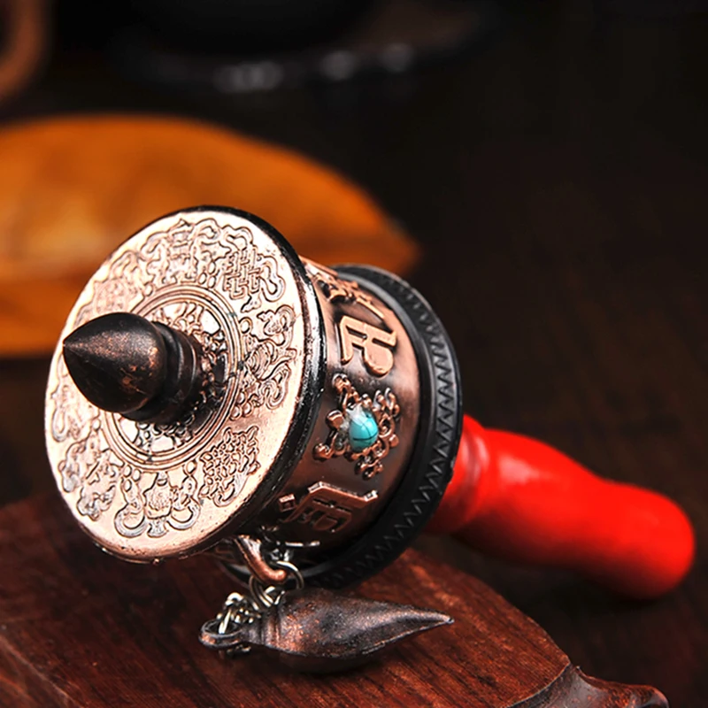 Буддийский орнамент тибетские товары коричневая мантра ручная вращающаяся