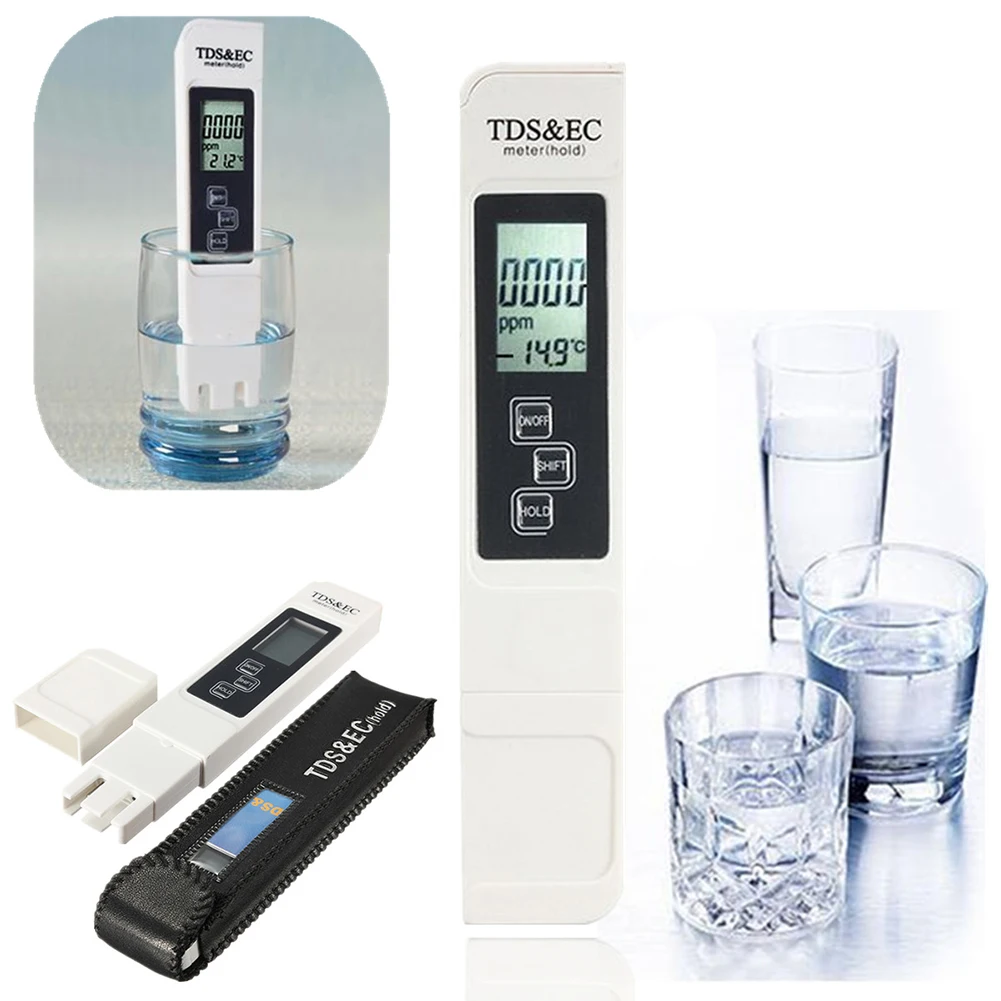 Портативный 3 в 1 TDS EC PPM цифровой ЖК-дисплей 0-5000ppm тестер качества воды ручка |