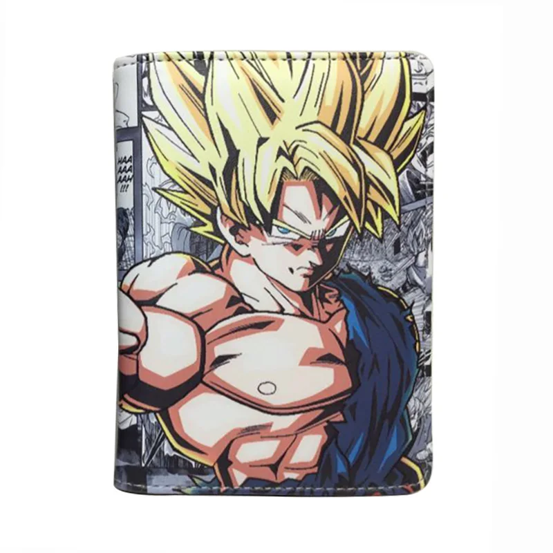 Модный кожаный держатель для паспорта Dragon Ball с героями мультфильмов, аниме-кошелек, Прочный чехол для паспорта и удостоверения личности, креативный подарок для мужчин и мальчиков