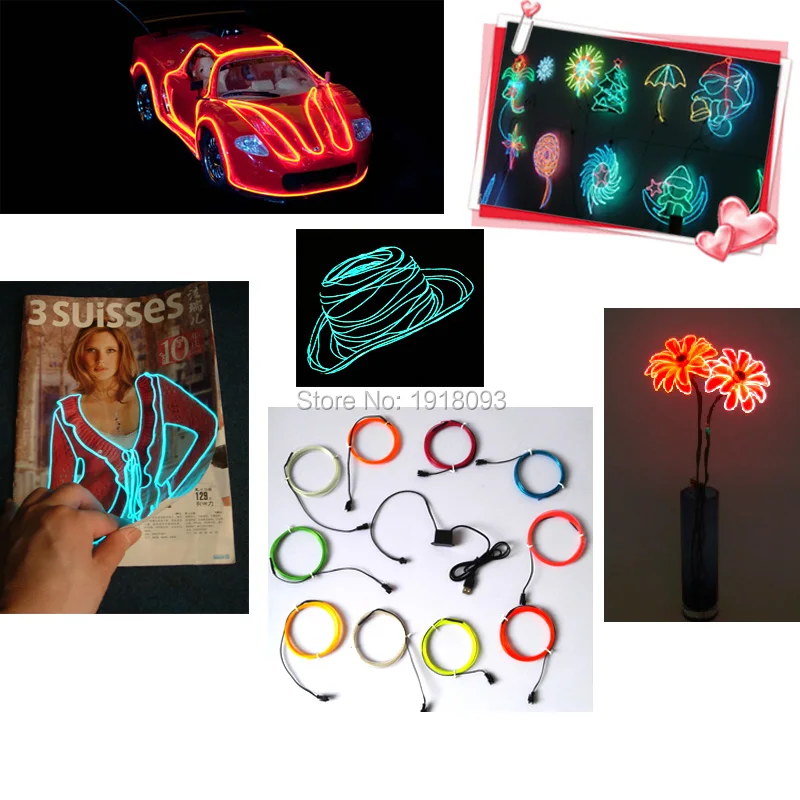 Гибкая неосветильник ка 1 3 мм 2 м USB накопитель|wire lights|light wire decorationholiday lights |