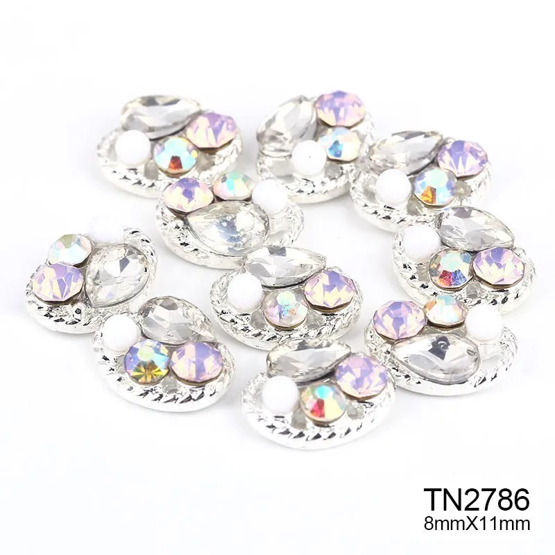 TN2786 Blueness 10 шт. 3D металлический сплав украшения для ногтей красочные Шарм блестящие украшения Украшение для ногтей горный хрусталь аксессуары - Цвет: TN2786