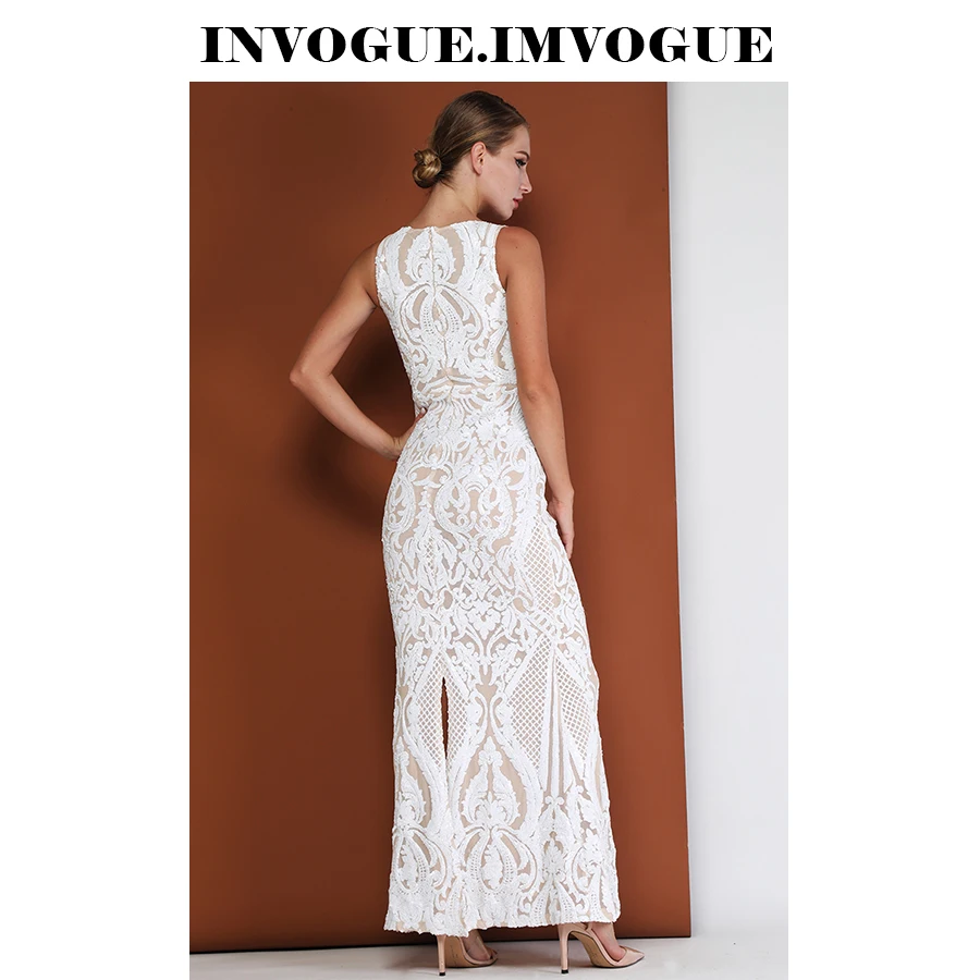 INVOGUE. Женское вечернее платье с круглым вырезом ivogue однотонное облегающее без