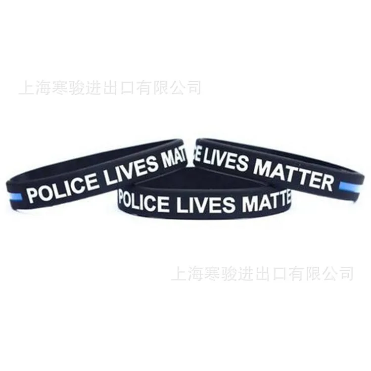 С надписью Police Lives Matter тонкая Голубая линия силиконовые спортивные браслеты и