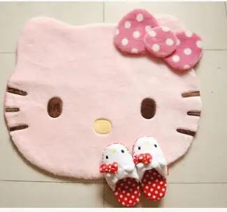 Kawaii мультфильм мягкий меховой бант Мелодия домашнего использования коврик, напольный ковер коврик "автомобиль" - Цвет: pink