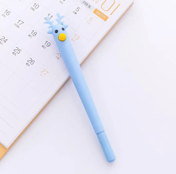 Милый лось гелевая ручка-подарок к Рождеству для детей письма Kawaii фестиваль ручка 40 шт./лот - Цвет: Синий