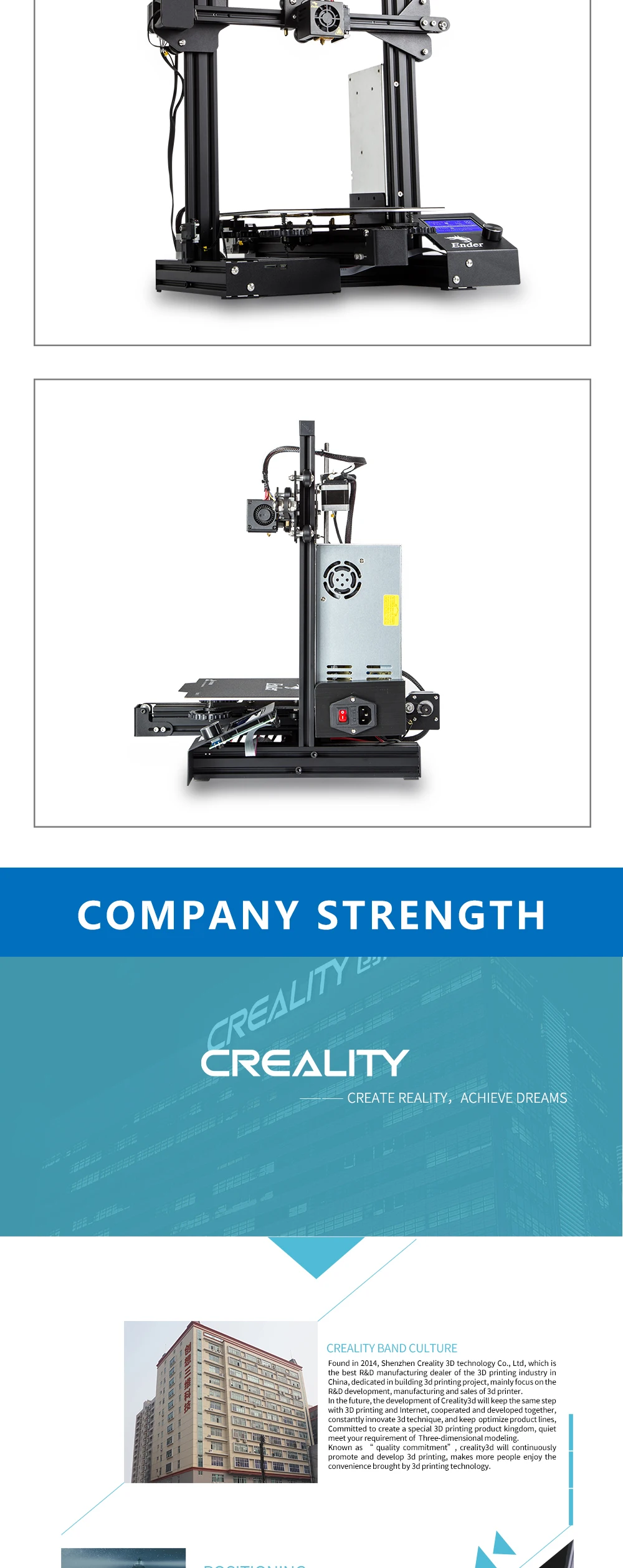 CREALITY 3d принтер Ender-3 PRO v-слот Prusa I3 с открытым исходным кодом принтер полностью металлический алюминиевый быстрая сборка для домашнего и школьного использования