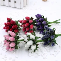 2 bouquets artificial frozen iced cherry strawberry simulated fruit for diy card making scrapbooking wreath material