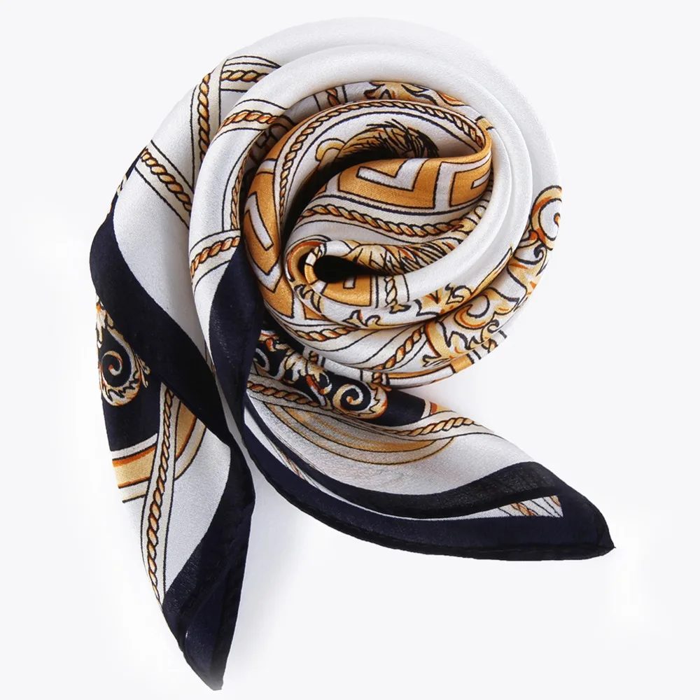 Квадратный шелковый длинный шарф для женщин Цветные Шарфы брендовые Роскошные