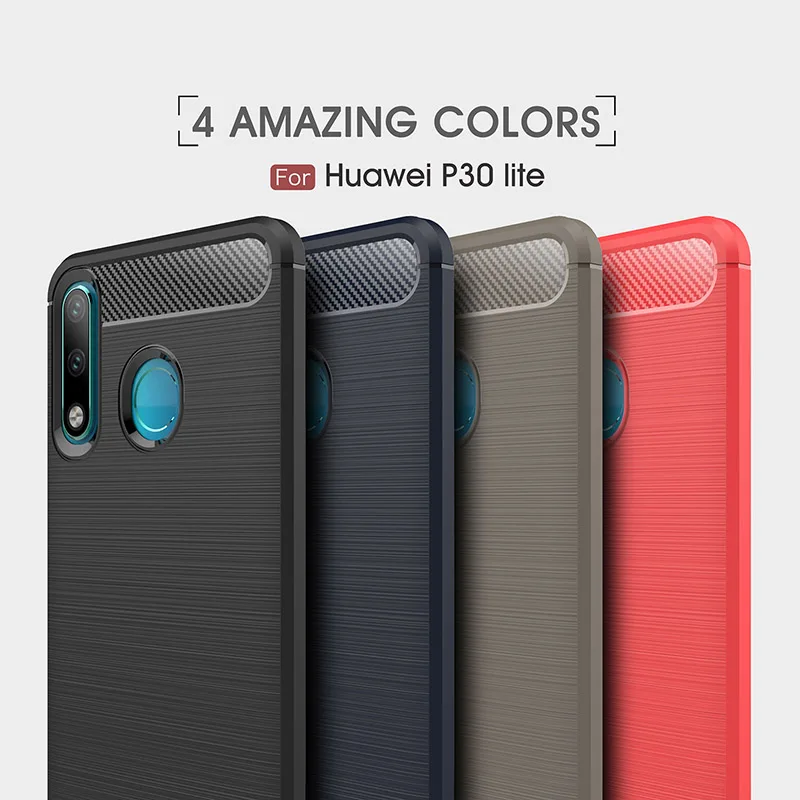 Для huawei P30 чехол Lite мягкий из углеродного волокна и противоударный плотный для Pro