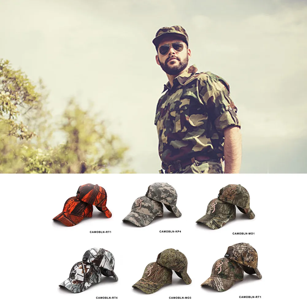 Охотничья камуфляжная кепка Browning, бейсболка, бейсболка для рыбалки, Мужская армейская уличная охотничья Кепка, страйкбольная тактическая походная камуфляжная кепка