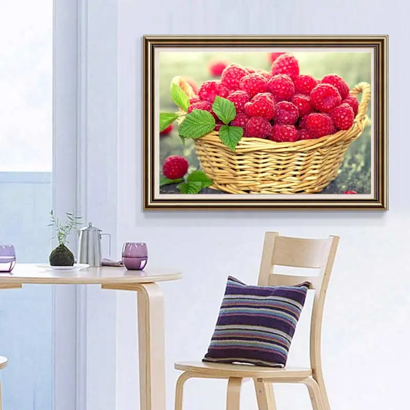 Горячая 40*30 см Алмазная картина вышивка крестиком фрукты Малина мозаика