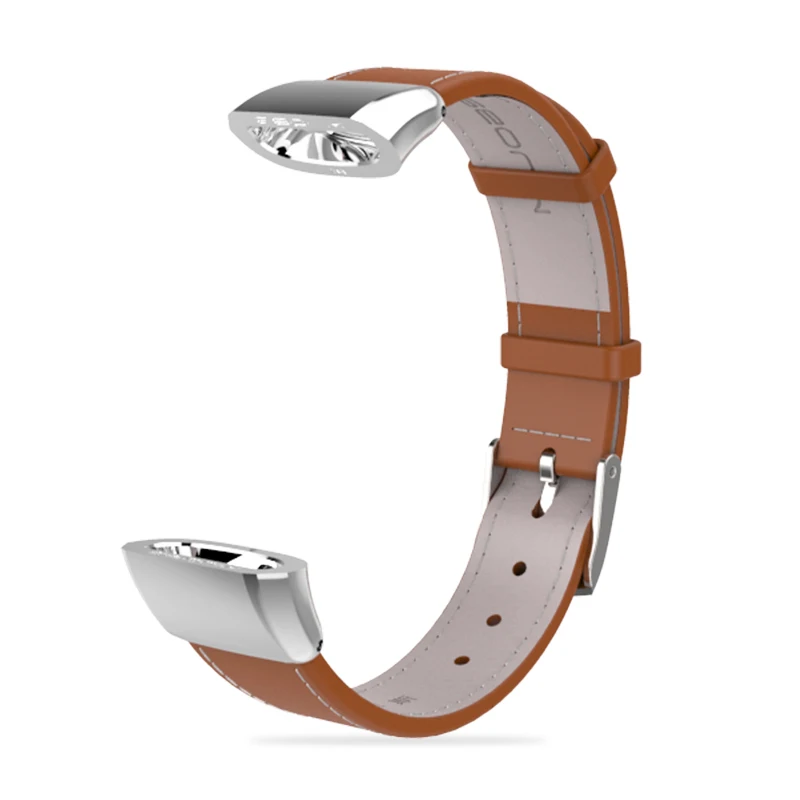 Silver Brown Mijobs ремешок из натуральной кожи для huawei Band 2 pro B19 B29 спортивные наручные часы браслет для huawei Watch 2 Band умный Браслет - Цвет: Silver Brown