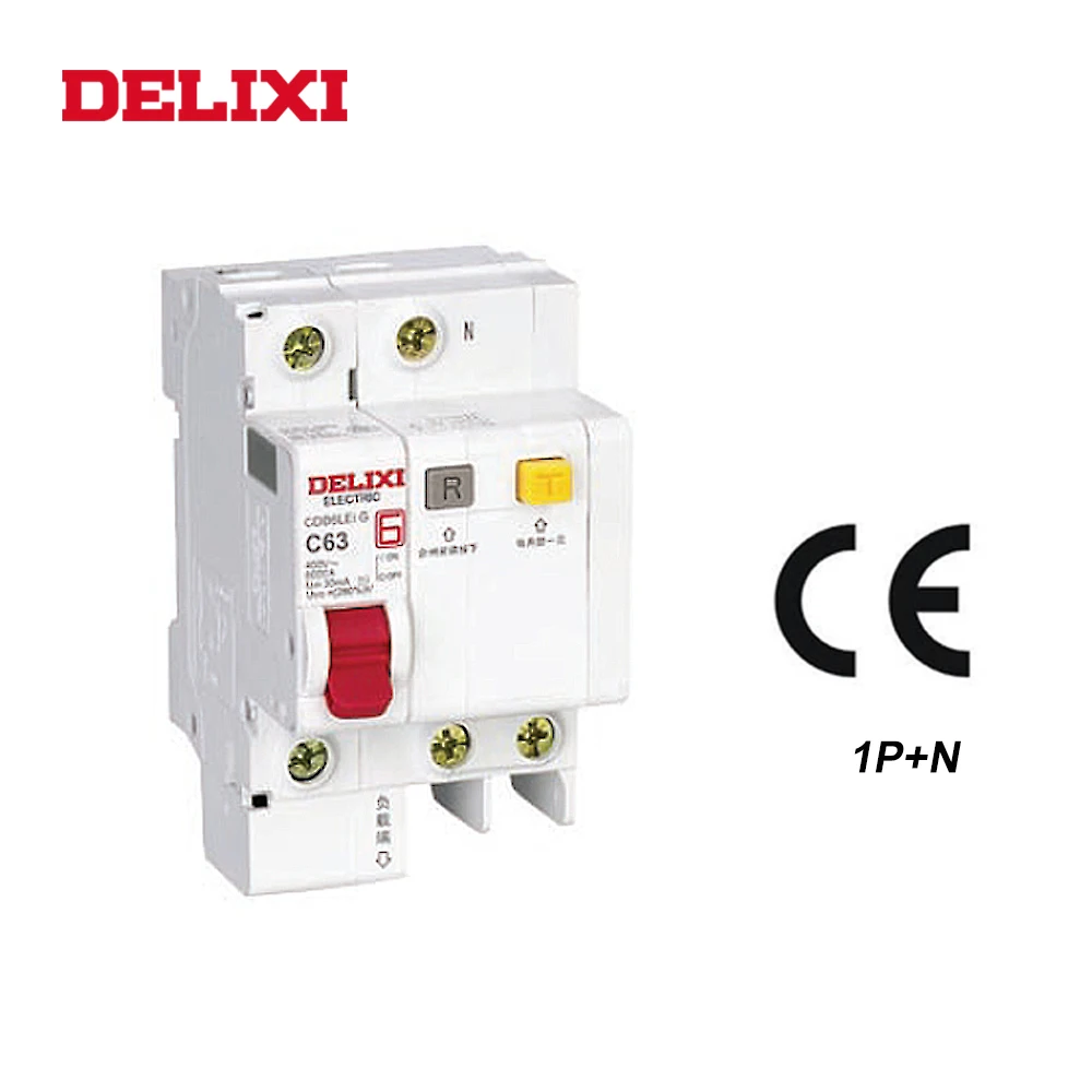 DELIXI CDB6iLE 1P + N 230V 10A 16A 20A 25A 32A 40/63a мини выключатель с остаточным током защита от