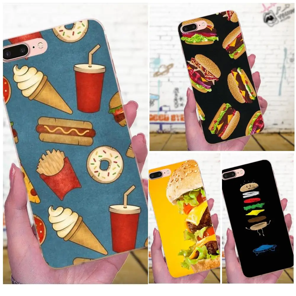 Новый мягкий гамбургер для быстрой еды Huawei P7 Honor 4C 5A 5C 5X 6 6C 6A 6X 7 7X 8 9 V8 V10 Y3II Y5II Y6II G8 Play