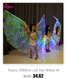 Ruoru 1008 шт. светодиоды для танца живота Led Isis Крылья меняются 36 различных цветов крылья для танца живота с регулируемыми палочками сумка