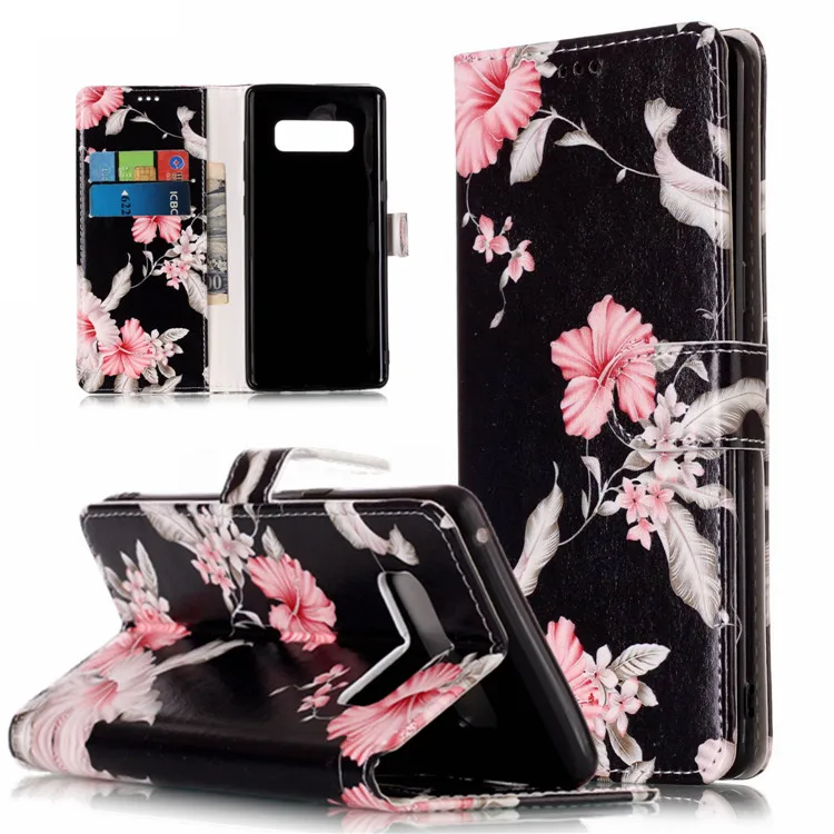 Кожаный чехол-бумажник с изображением бабочки мрамора камня и цветов чехол для