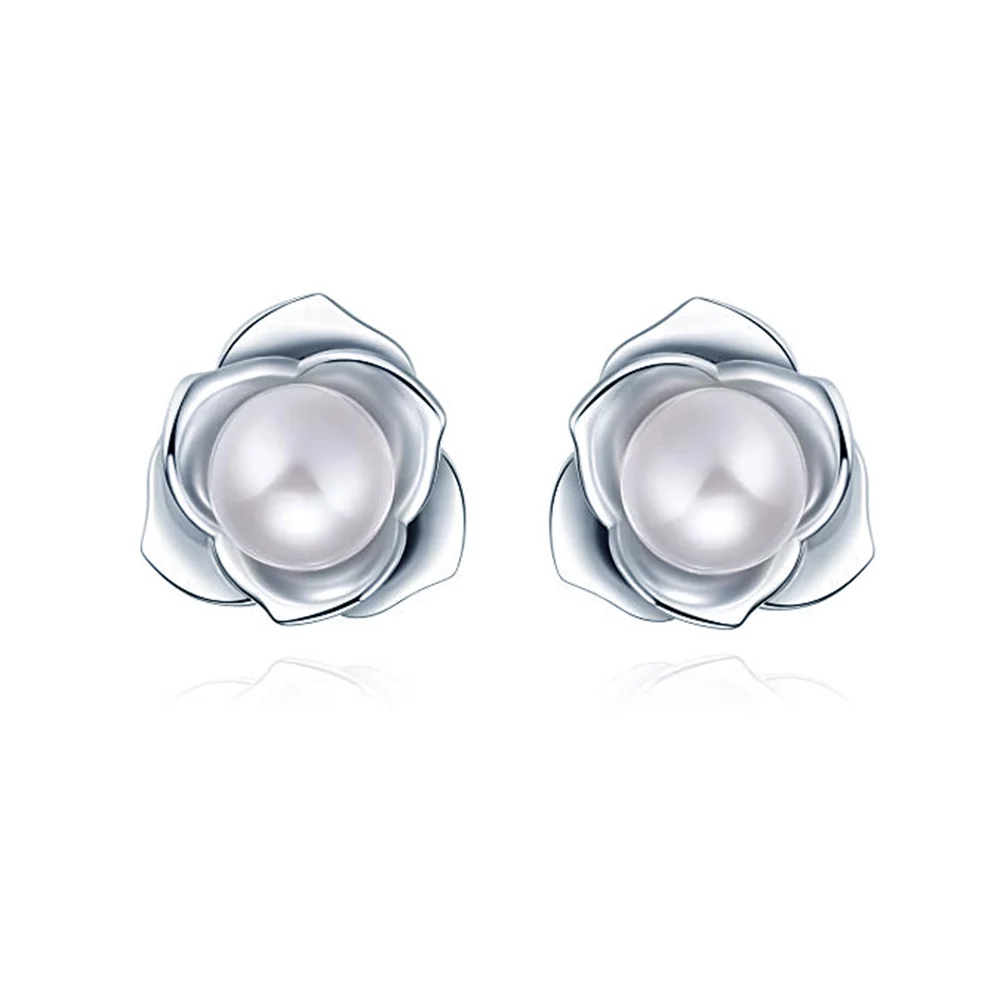 White Gold Earrings Японский жемчуг акоя жемчуг женский ювелирный набор Твердое 14 к белое золото 7 мм натуральный жемчуг морской воды ожерелье кулон серьги для девушки подарки - Цвет камня: White Gold Earrings