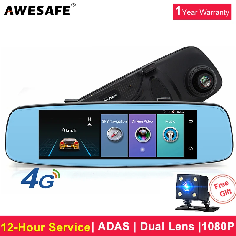 Awesafe A880 4 г ADAS Автомобильные видеорегистраторы Камера 7.86 &quotAndroid 5.1 Bluetooth вызова