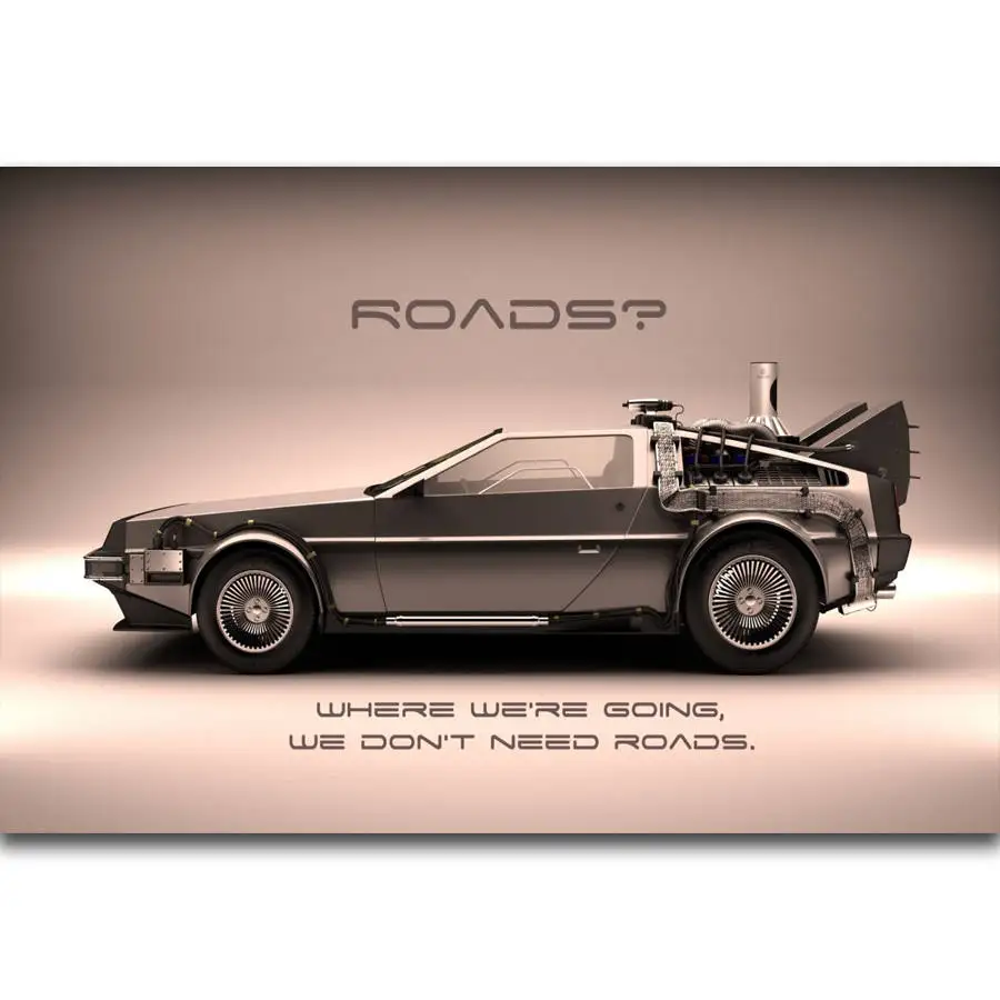 S1099 DeLorean DMC 12 раз машины Back To The Future настенная живопись печать на Шелковый Холст