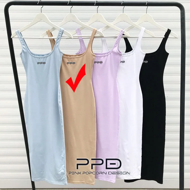 Color-2 Очень красивое платье на бретельках с принтом PPD, простое классическое высокоэластичное Хлопковое платье - Цвет: Color-2