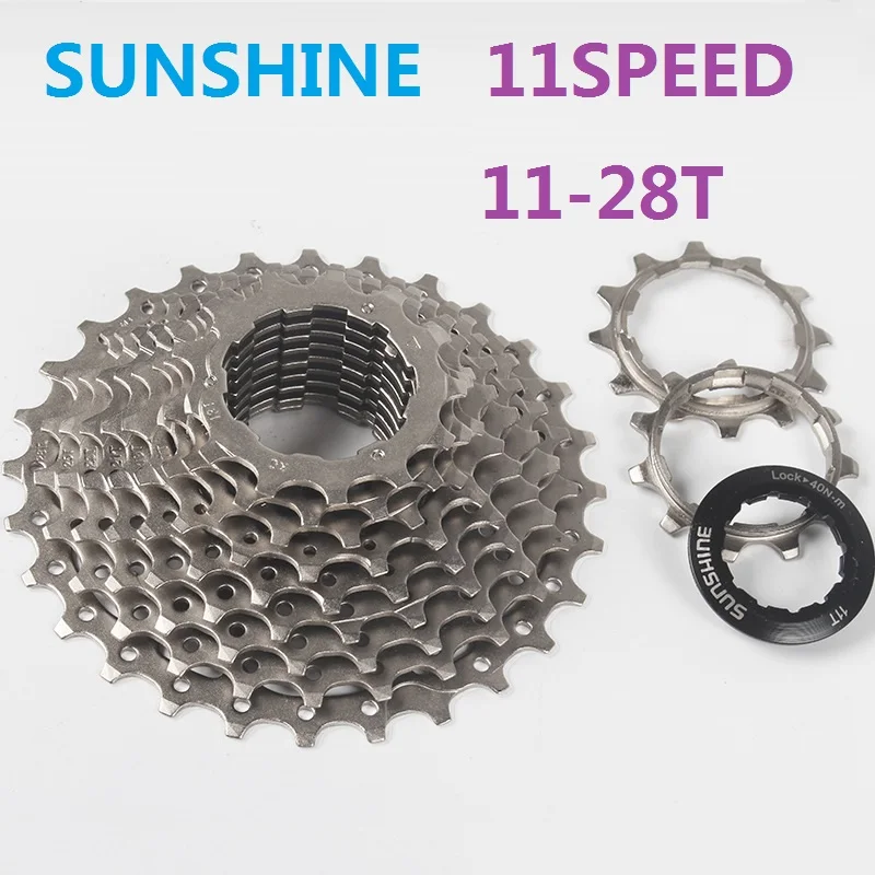 

SUNSHINE 11-28T 11 Speed Cassette Freewheel Road Bicycle BMX Folding Bike Rear Hub Flywheel Chainwheel Cycling Part