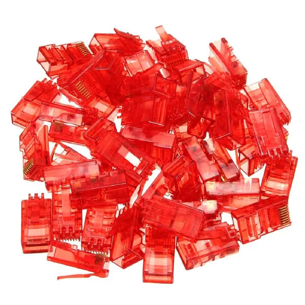 50 шт цвет случайный RJ45 сетевой кабель модульный разъем Cat5 CAT5e Разъем 8P8C utp