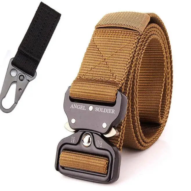 belt with 1 clip 125-135 см Тактический солдатский ремень армейский нейлон военные ремни Molle автоматическая металлическая пряжка SWAT Combat Охотничий пояс gear - Цвет: belt with 1 clip