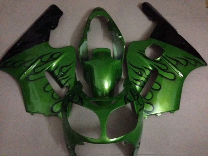 Комплект обтекателей для кузова для Kawasaki ZX12R 00 01 Обтекатели с зеленым черным пламенем ZX12R 2000 2001(+ крышка бака) OT30 Комплект обтекателей для кузова для Kawasaki ZX12R 00 01 Обтекатели с зеленым черным пламенем ZX12R 2000 2001(+ крышка бака) OT30