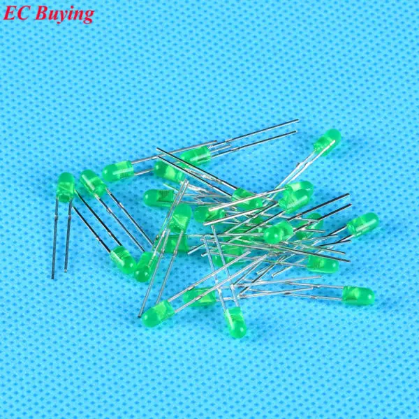 Зеленый светодиодный диодный рассеянный светильник Круглый 3 мм|Диоды| |